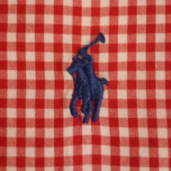 Ralph Lauren Boys Red White Gingham Button Up Shirt Size M 8–10 - Picture 5 of 15